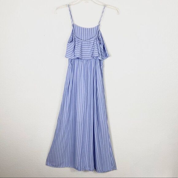 After Market Light Blue & White Striped Midi Dress - Picture 4 of 5